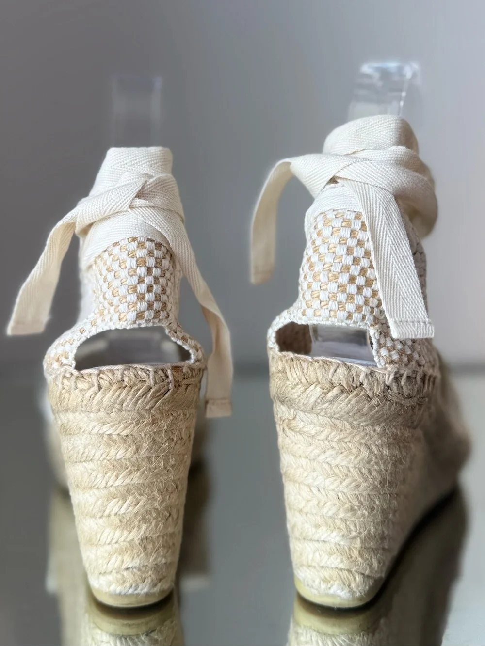 Prada Linen Espadrille Wedge Sandals $850 36